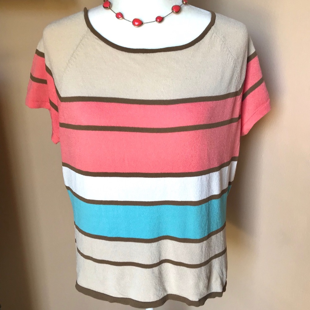 Villager Short Sleeve Striped top Size:Large
